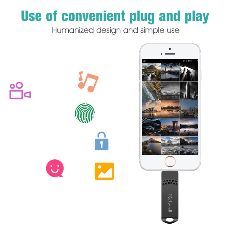 Richwell 32G Typ-C + 8 Pin + USB 3.0 Metall-Flash-Laufwerk mit OTG-Funktion