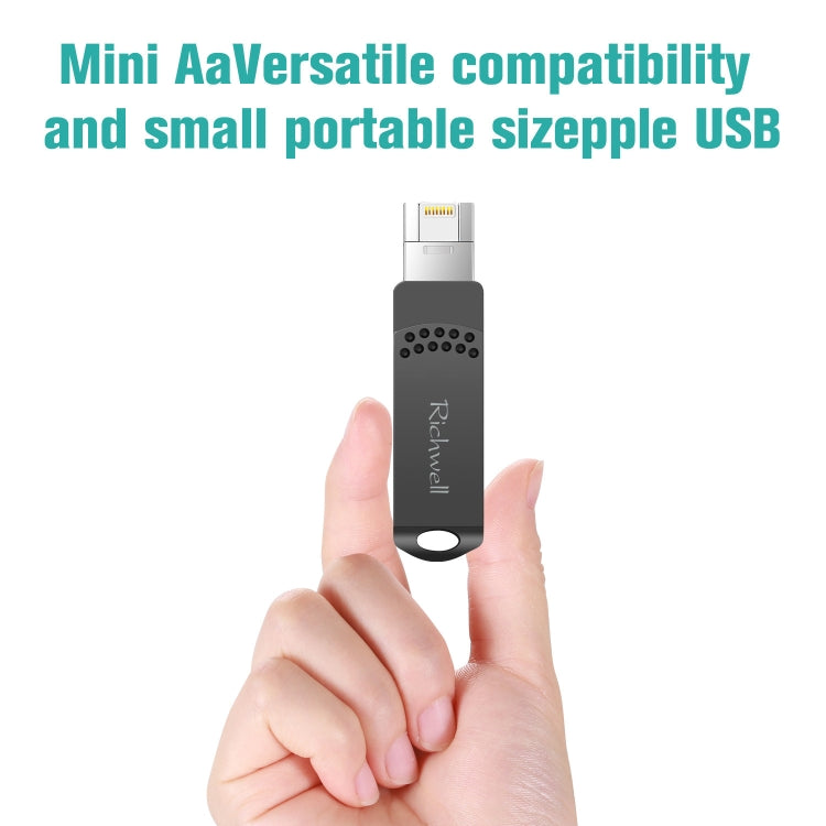 Richwell 32G Typ-C + 8 Pin + USB 3.0 Metall-Flash-Laufwerk mit OTG-Funktion