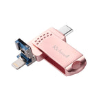 Richwell 32G Typ-C + 8 Pin + USB 3.0 Metall-Flash-Laufwerk mit OTG-Funktion
