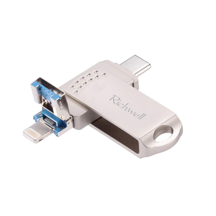 Richwell 32G Typ-C + 8 Pin + USB 3.0 Metall-Flash-Laufwerk mit OTG-Funktion