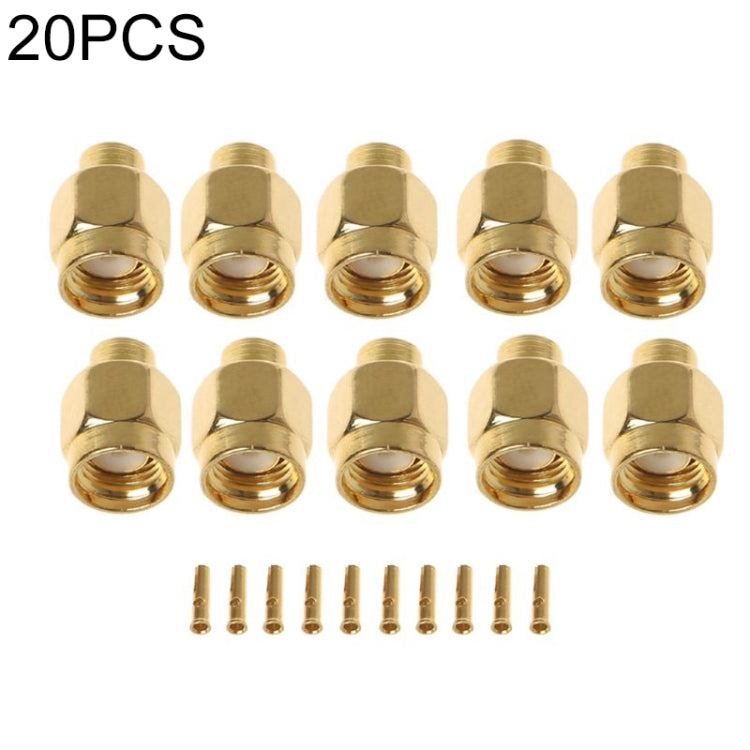 20 Stück SMA-JB3 RF-Steckverbinder SMA Stecker Innenschraube & Lötstift Halbstarr, SMA-JB3