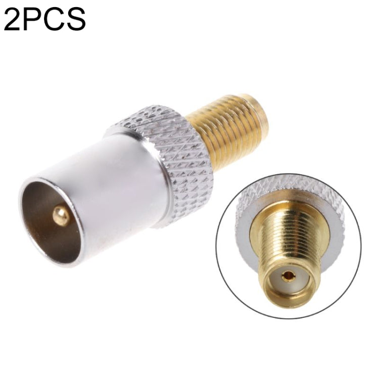 2 Stück SMA Buchse auf TV IEC Stecker RF-Steckverbinder, SMA Buchse auf IEC Stecker