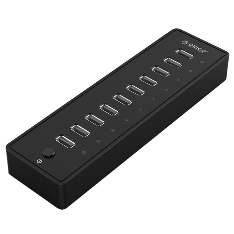 ORICO P10-U2 10 Ports USB 2.0 HUB mit LED Stromanzeige & 1m USB-Kabel (Schwarz)