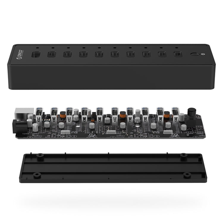 ORICO P10-U2 10 Ports USB 2.0 HUB mit LED Stromanzeige & 1m USB-Kabel (Schwarz)