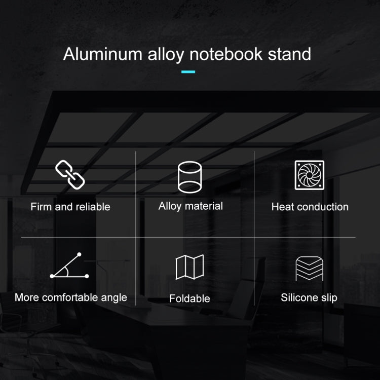 COOLCOLD U2S Tragbarer, klappbarer, hohler Doppel-Dreieck-Höhenverstellbarer Halter aus Aluminiumlegierung für Laptop, COOLCOLD U2S
