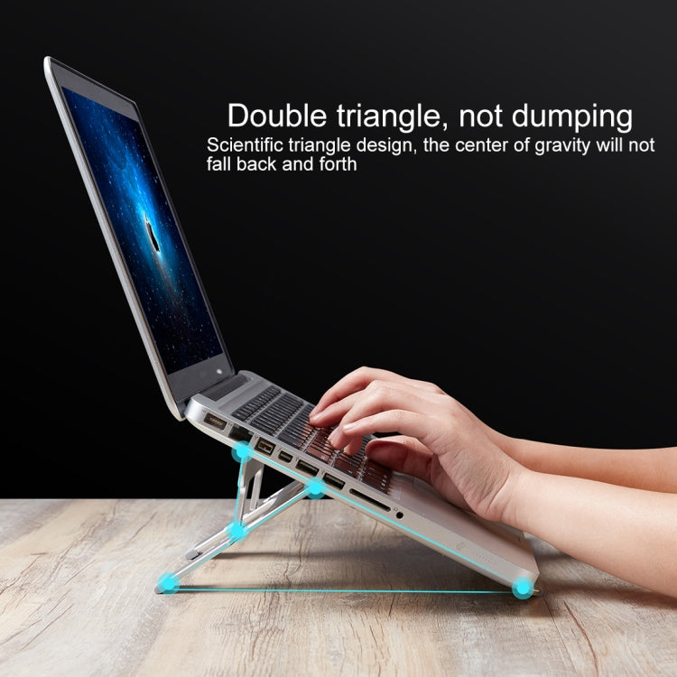 COOLCOLD U2S Tragbarer, klappbarer, hohler Doppel-Dreieck-Höhenverstellbarer Halter aus Aluminiumlegierung für Laptop, COOLCOLD U2S