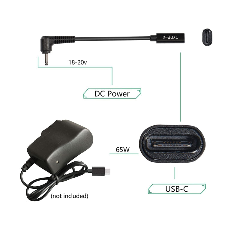 USB-C / Type-C zu 4,0 x 1,35 mm Netzadapter Ladekabel, 4,0 x 1,35 mm