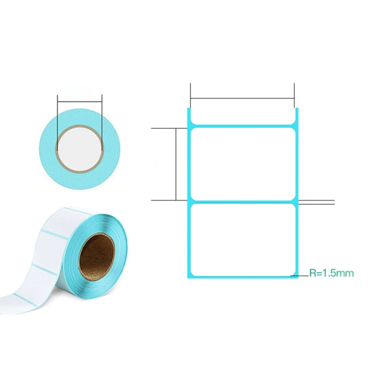 80mm x 40mm 800 Blatt Selbstklebendes Thermisches Barcode-Etikettenpapier, 80mm x 40mm 800 Blatt