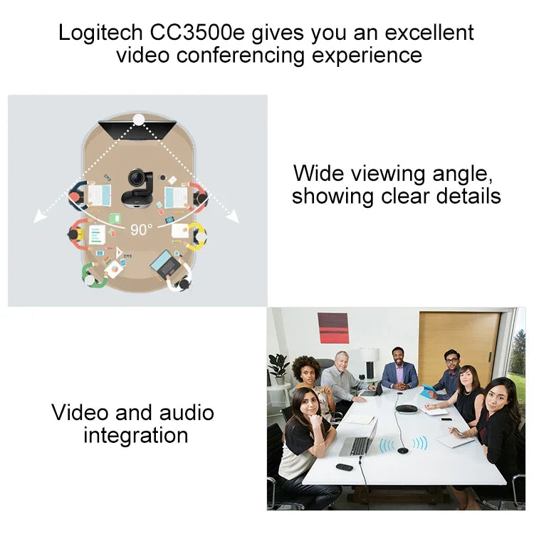 Logitech CC3500 Connect Lautsprecher-Mikrofon-HUB-Kamera-DIN-Port-Verlängerungskabel, Kabellänge: 10 m, 10 m