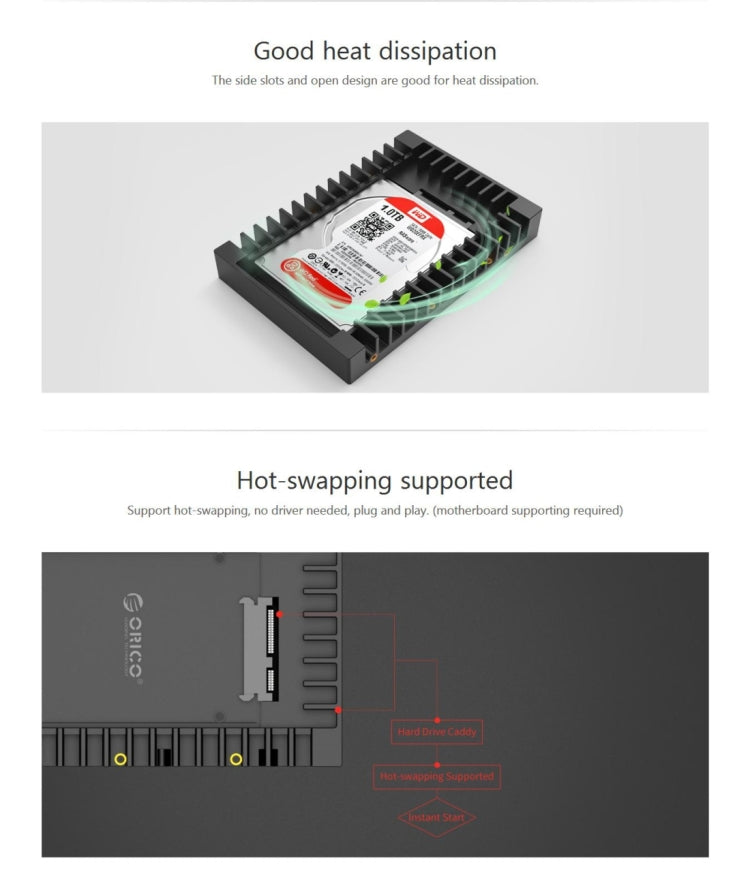 ORICO 1125SS SATA 3.0 Schnellübertragung 2,5 zu 3,5 Zoll Festplattengehäuse / Konverter