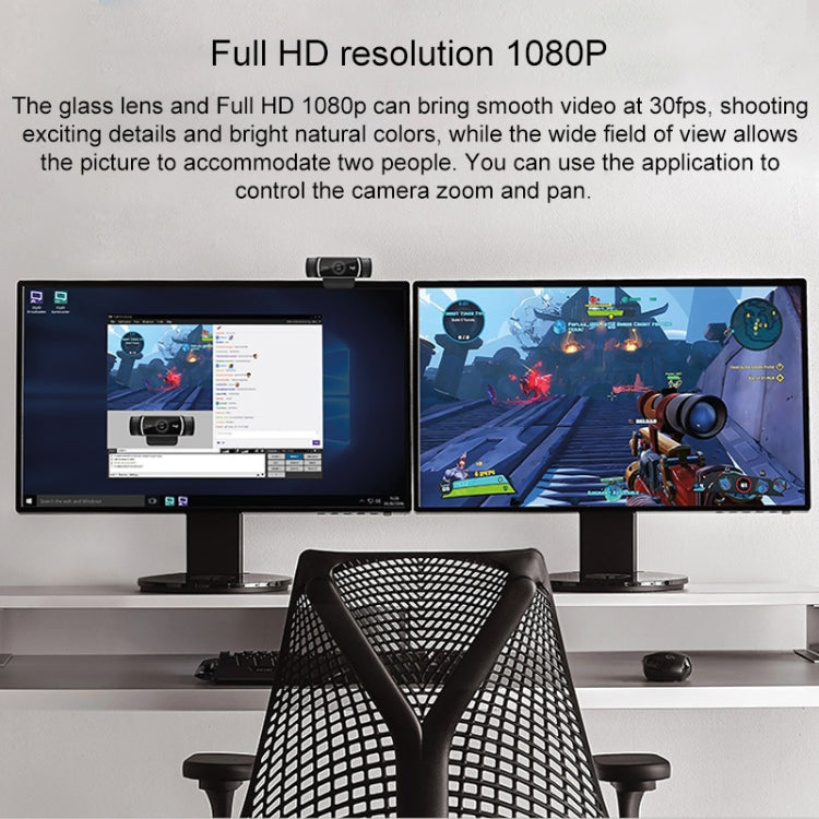 Logitech C922 HD 1080P Autofokus Webcam mit 2 omnidirektionalen Mikrofonen