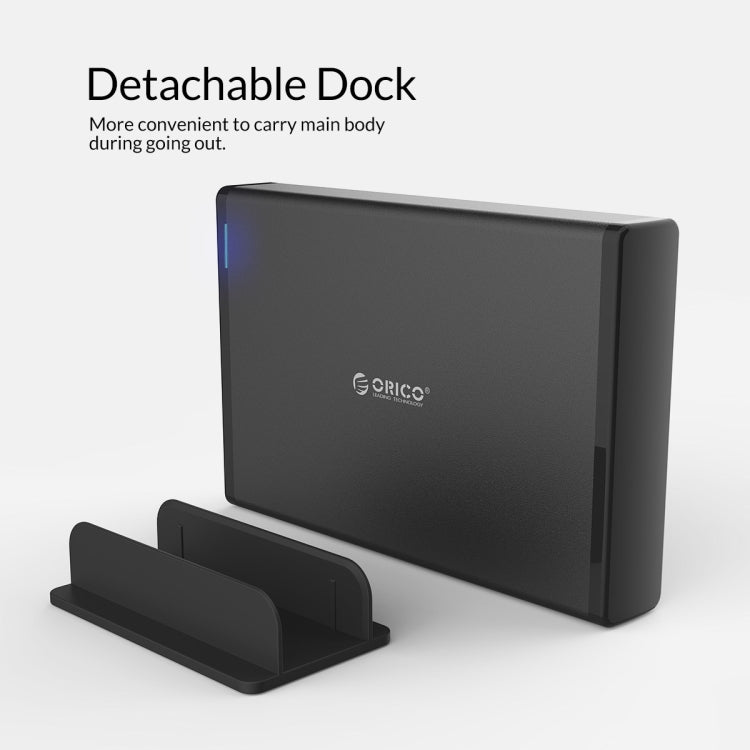 ORICO 7688C3 8TB 3,5 Zoll USB-C / Typ-C Mobile HDD Gehäuse mit abnehmbarem Sockel, Kabellänge: 1m