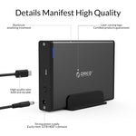 ORICO 7688C3 8TB 3,5 Zoll USB-C / Typ-C Mobile HDD Gehäuse mit abnehmbarem Sockel, Kabellänge: 1m