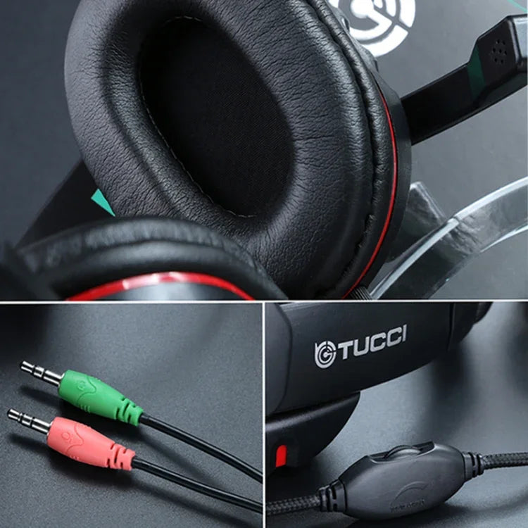 TUCCI X6 Super Bass Stereo PC Gaming Headset mit Mikrofon, X6