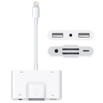 NK-1042 6 in 1 8 Pin Stecker zu Dual USB + Dual SD-Karte + 3,5mm Audioanschluss + 8 Pin Ladeanschluss Buchse Kameraadapter