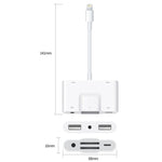 NK-1042 6 in 1 8 Pin Stecker zu Dual USB + Dual SD-Karte + 3,5mm Audioanschluss + 8 Pin Ladeanschluss Buchse Kameraadapter