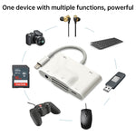 NK-1042 6 in 1 8 Pin Stecker zu Dual USB + Dual SD-Karte + 3,5mm Audioanschluss + 8 Pin Ladeanschluss Buchse Kameraadapter