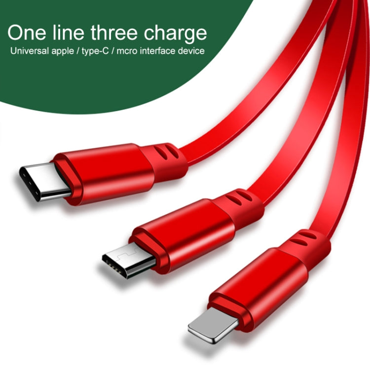 1,2m 3,5A Max 3 in 1 USB zu USB-C / Typ-C + 8Pin + Micro USB einziehbares Ladekabel