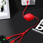 1,2m 3,5A Max 3 in 1 USB zu USB-C / Typ-C + 8Pin + Micro USB einziehbares Ladekabel