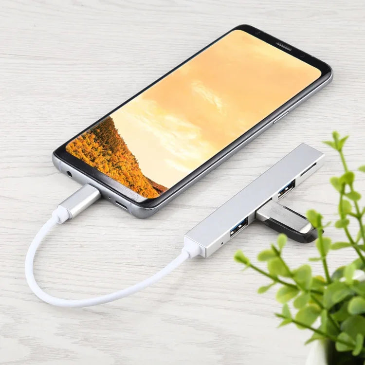 T-818 TF + 3 x USB 3.0 auf USB-C / Typ-C HUB Adapter
