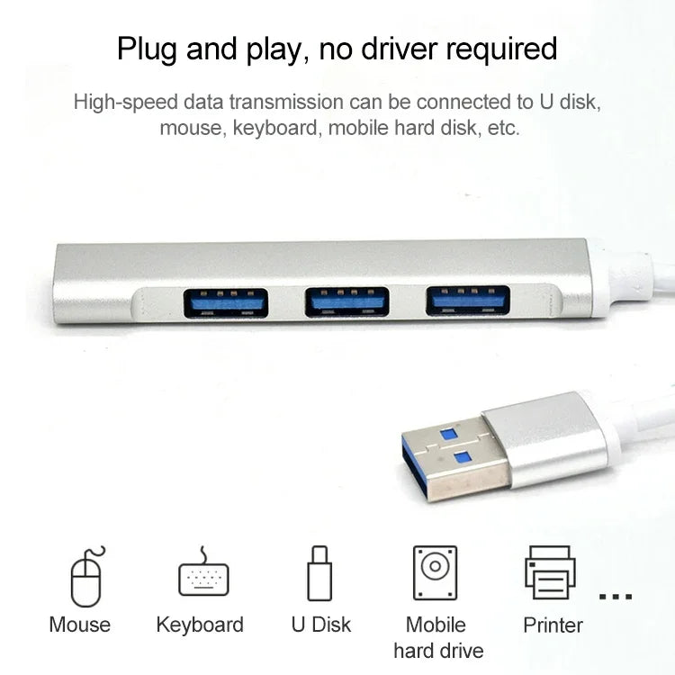 A-809 4 x USB 3.0 zu USB 3.0 Aluminiumlegierung HUB Adapter, A-809