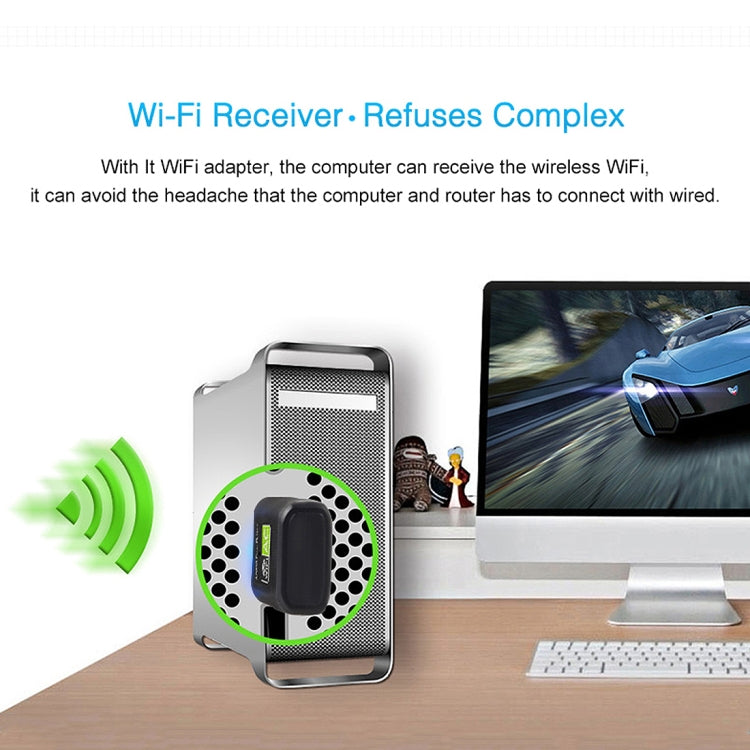 AC600Mbps 2,4GHz & 5GHz Dual-Band USB 2.0 WLAN Adapter Externe Netzwerkkarte, AC600Mbps