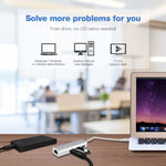 Aluminiumgehäuse 3 USB3.0 Ports HUB + USB-C / Typ-C Gigabit Ethernet Adapter, USB Typ-C 1000Mbps