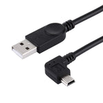 90 Degree Angle Left Mini USB to USB Data / Charging Cable, Length: 28cm, Left Angle Mini USB