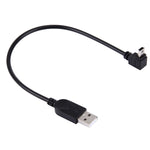 90-Grad-Winkel Ellenbogen Mini-USB zu USB Daten- / Ladekabel, Länge: 28cm, Ellenbogen Winkel Mini-USB