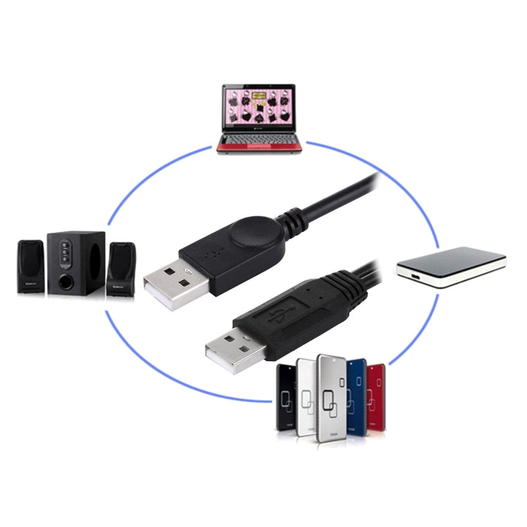 2 in 1 USB 2.0 Stecker zu 2 Dual USB Stecker Kabel für Computer / Laptop, Länge: 50cm, USB 2.0 AM zu 2 USB 2.0 AM