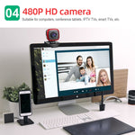 HXSJ A849 480P verstellbare 360-Grad HD Video Webcam PC-Kamera mit Mikrofon