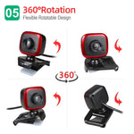 HXSJ A849 480P verstellbare 360-Grad HD Video Webcam PC-Kamera mit Mikrofon