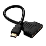 30cm HDMI Stecker zu Dual HDMI Buchse 1.4 Version Kabelanschluss Adapter