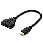 30cm HDMI Stecker zu Dual HDMI Buchse 1.4 Version Kabelanschluss Adapter