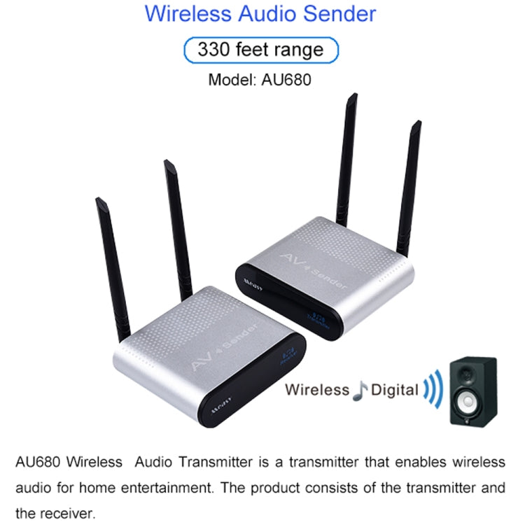 Measy AU680 Kabellose Audio-Übertragungsbox, Sender & Empfänger, Übertragungsreichweite: 100m, AU680