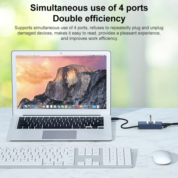 RDS 6307-4 USB-C / Typ-C zu USB3.0 + Dreifach USB2.0 4-in-1 HUB Adapter, 6307-4