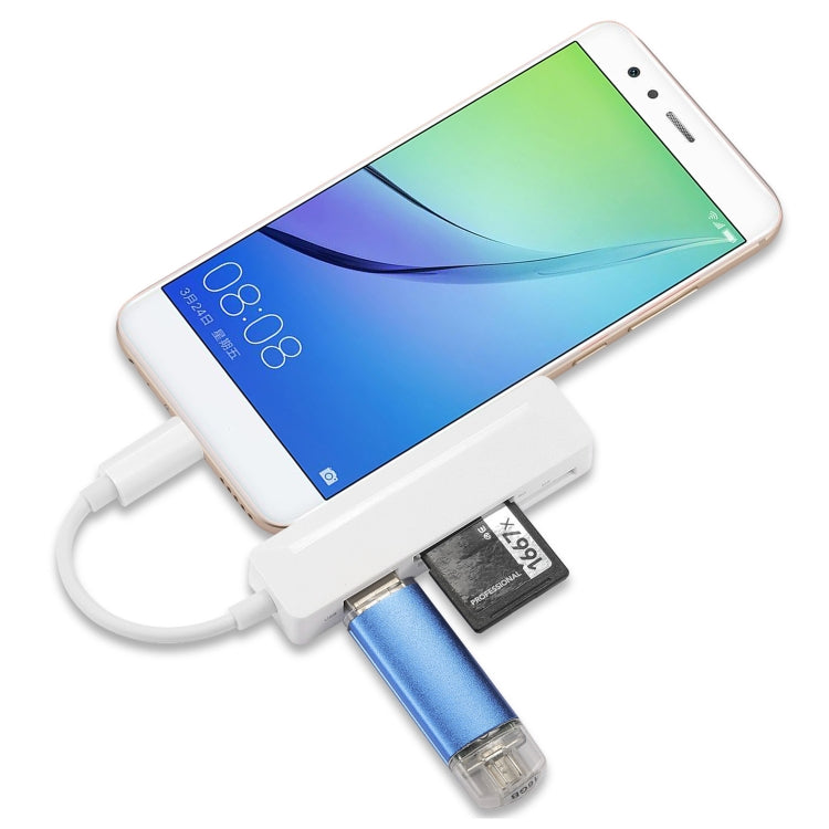 4 in 1 MS + SD + TF + USB2.0 Multifunktions-Kartenleser für Typ-C Geräte, Typ-C