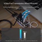 ORICO F4U 4 x USB 3.0 Anschlüsse 5Gbps Schnelle Übertragung Desktop HUB mit blauem LED-Anzeigelicht, 4 Anschlüsse