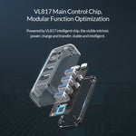 ORICO F4U 4 x USB 3.0 Anschlüsse 5Gbps Schnelle Übertragung Desktop HUB mit blauem LED-Anzeigelicht, 4 Anschlüsse