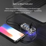 ORICO F4U 4 x USB 3.0 Anschlüsse 5Gbps Schnelle Übertragung Desktop HUB mit blauem LED-Anzeigelicht, 4 Anschlüsse