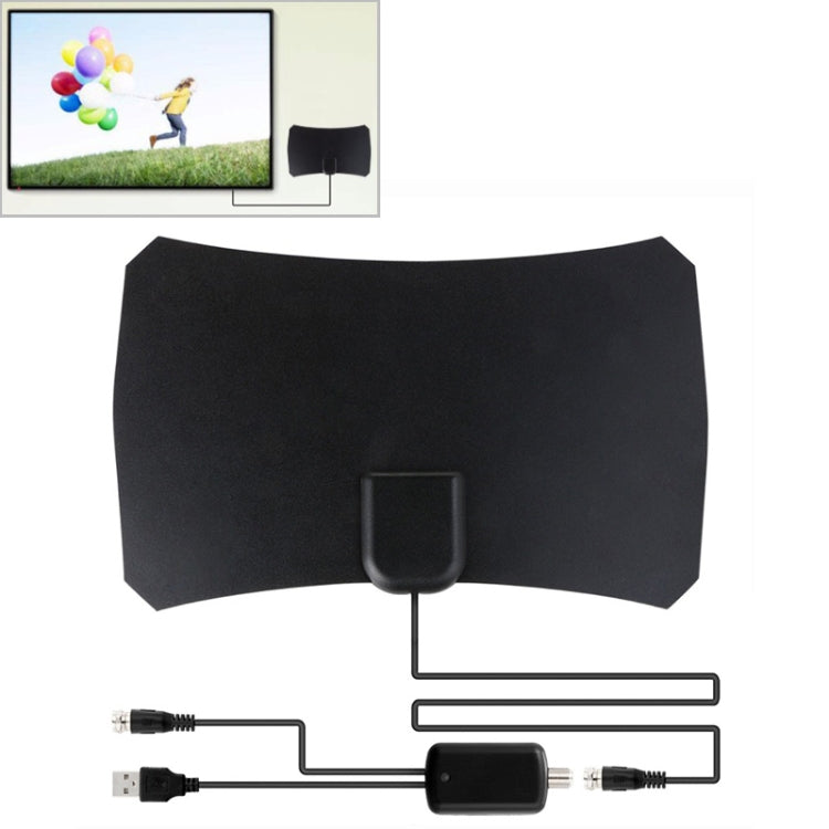 50 Meilen Reichweite 25dBi High-Gain Digitale HDTV-Zimmerantenne mit 3m Koaxialkabel, 50 Meilen 25dBi Schwarz