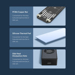 ORICO M2PVC3-G20-GY-BP USB3.2 20Gbps M.2 NVMe SSD Gehäuse, M2PVC3-G20-GY-BP