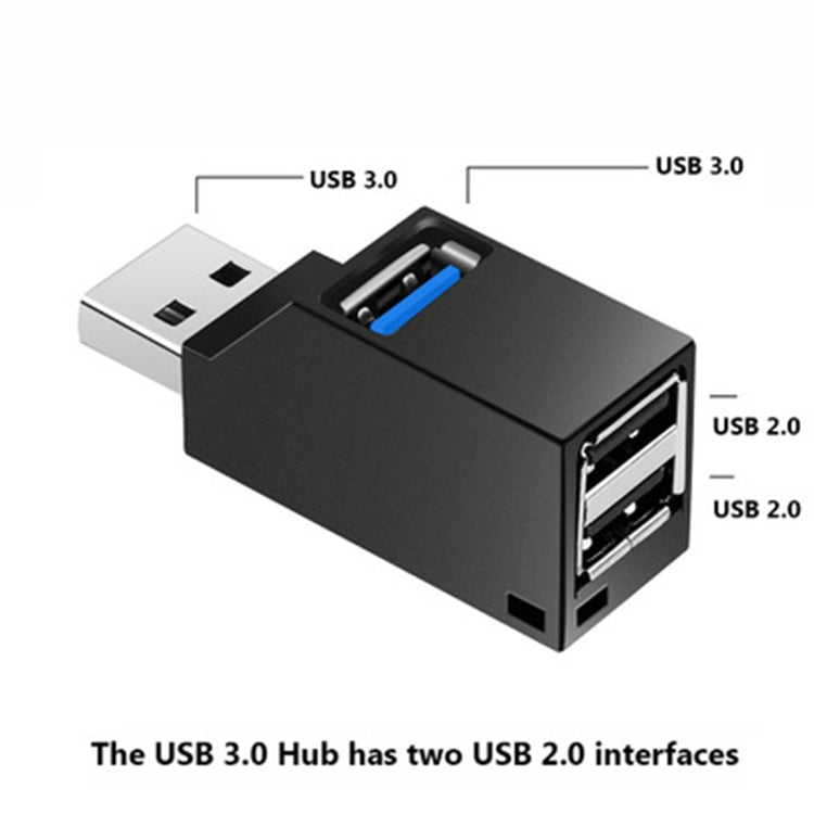 Tragbarer Mini 2 x USB 2.0 + 1 x USB 3.0 HUB mit Schlüsselband, USB 3.0