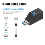 Tragbarer Mini 2 x USB 2.0 + 1 x USB 3.0 HUB mit Schlüsselband, USB 3.0