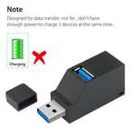 Tragbarer Mini 2 x USB 2.0 + 1 x USB 3.0 HUB mit Schlüsselband, USB 3.0