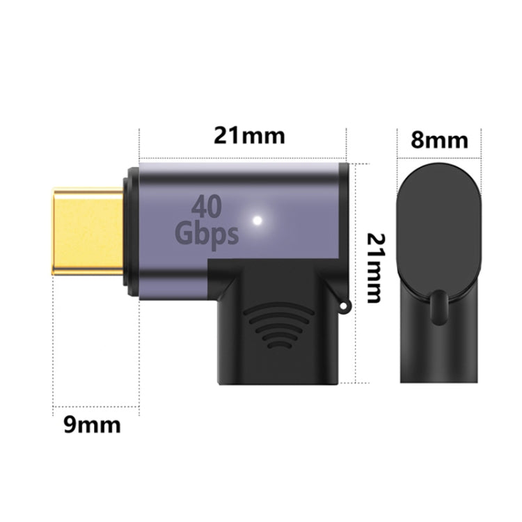 100W USB-C / Type-C Stecker auf Buchse Winkel magnetischer Ladeadapter, 100W Winkel