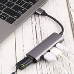 U-811 4 in 1 USB 3.0 zu 3 USB 3.0 + USB-C / Typ-C Anschlüsse HUB Dockingstation, U-811