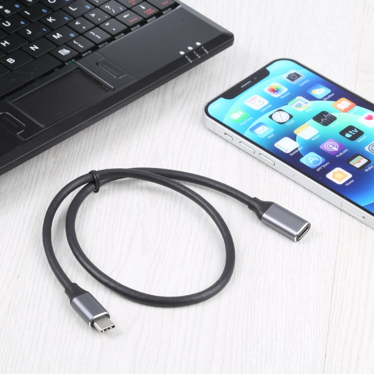 USB-C / Type-C Stecker zu USB-C / Type-C Buchse Adapterkabel, Kabellänge: 50cm, 50cm