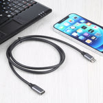 USB-C / Type-C Stecker zu USB-C / Type-C Buchse Adapterkabel, Kabellänge: 1m, 1m