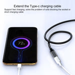 USB-C / Type-C Stecker zu USB-C / Type-C Buchse Adapterkabel, Kabellänge: 1m, 1m